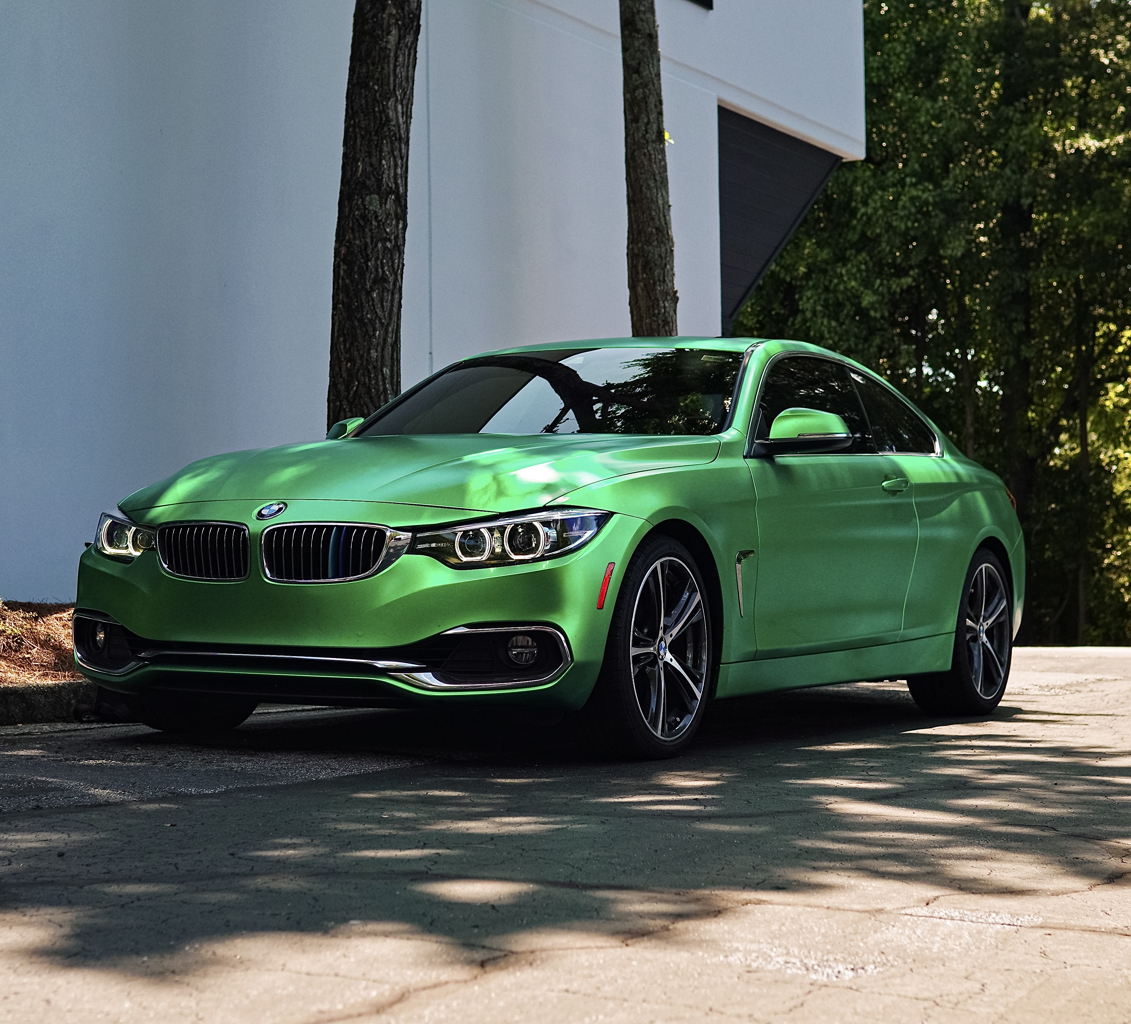 Green BMW finished after detailing